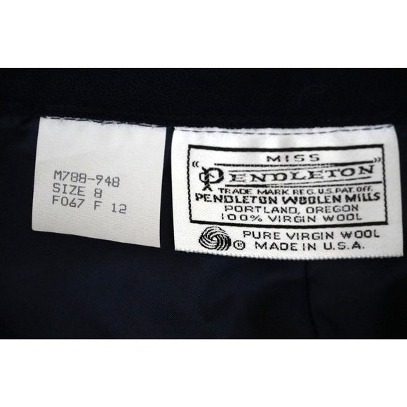 Vintage Miss Pendleton Wool Pants Womens Size 8 Made in USA Navy Blue Academia - Picture 10 of 10